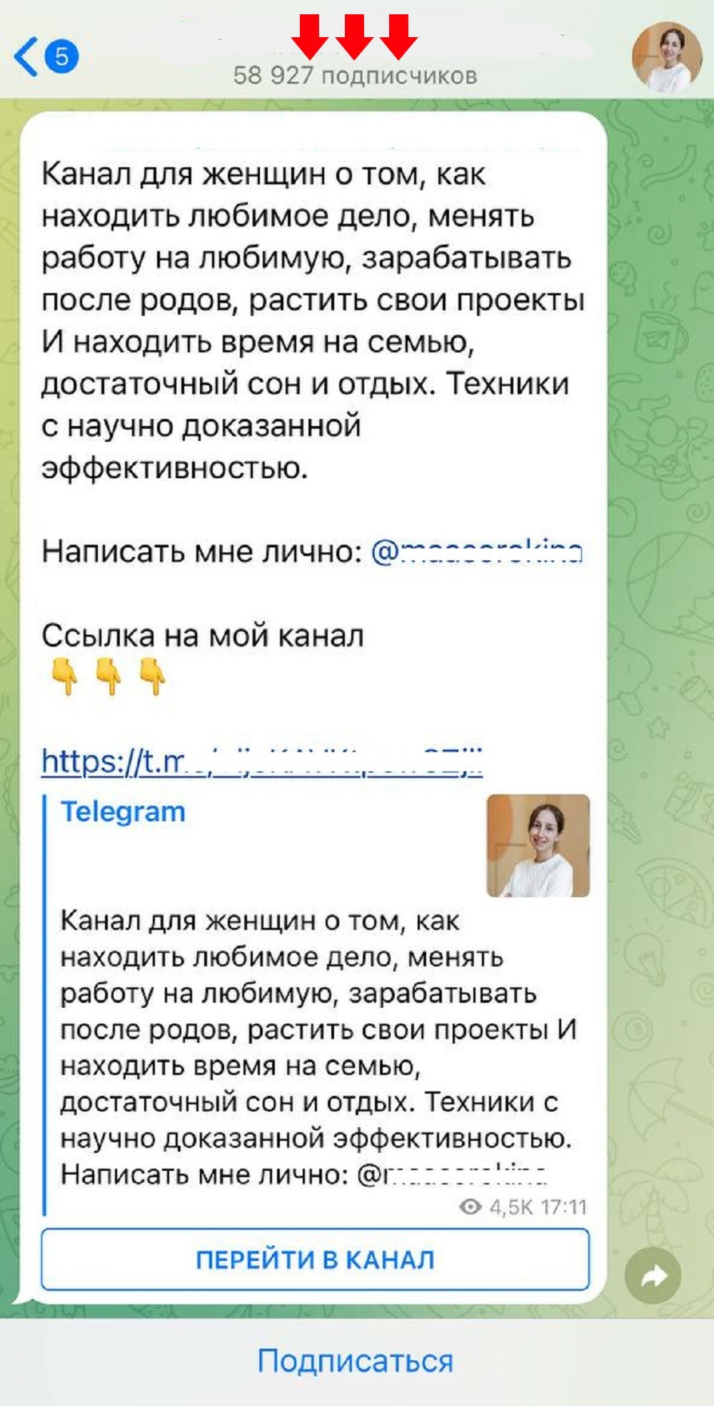 официальная реклама тг канала